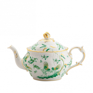 Ginori Oro Di Doccia Green Teapot w/Cover - 30 oz.